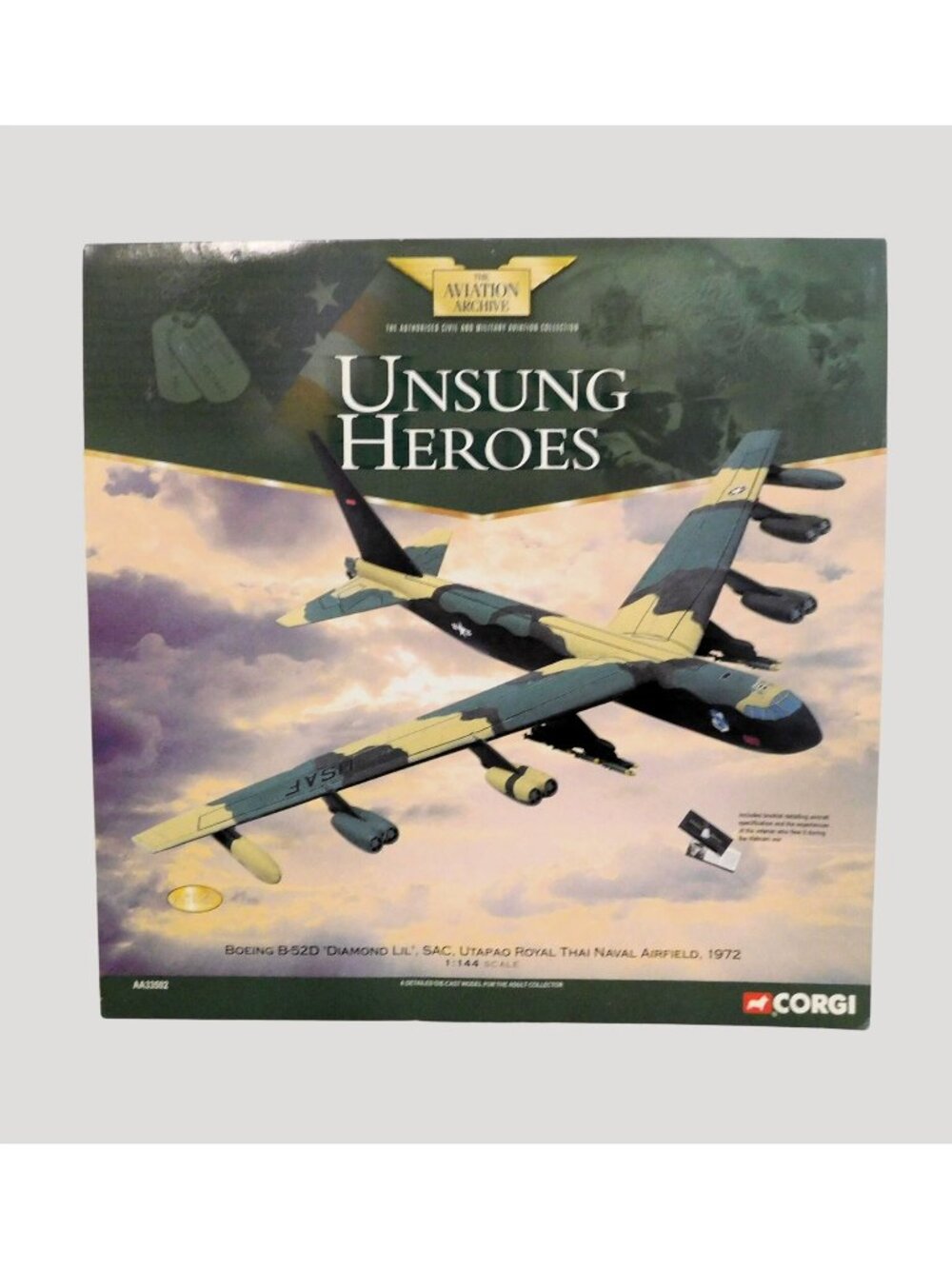 Corgi 1:144 Unsung Heroes Boeing B-52D Diamond Lil' Utapao Royal Thai Diecast